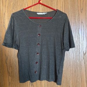 Green linen Short Sleeve Shirt